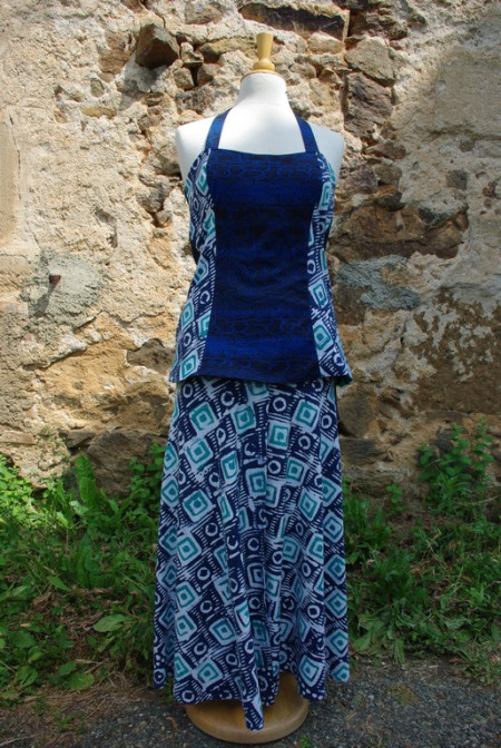 Ensemble Taille Basse Jupe pagne évasée